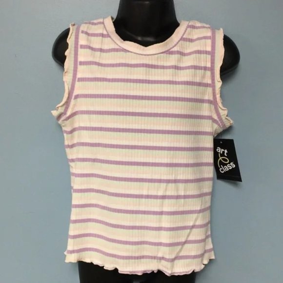 ART Class Purple and Green Striped Tank Top: Size 6 - Picture 1 of 3